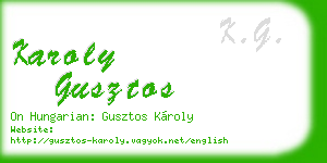 karoly gusztos business card